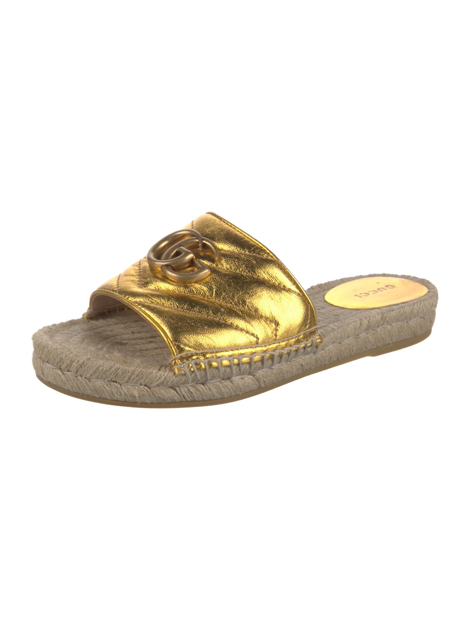 Gucci Double G Logo Leather Espadrilles